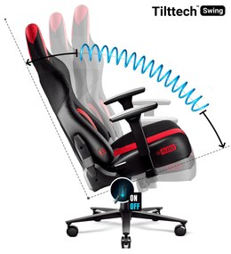 Materiałowy fotel gamingowy Diablo X-Player 2.0 Normal Size, karmazynowo-antracytowy