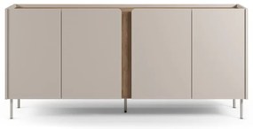 Kremowo-naturalna komoda w dekorze dębu 180x82x40 cm Lucile – Marckeric