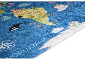 Niebieski dywan dziecięcy odpowiedni do prania 120x180 cm Animal Atlas – Vitaus