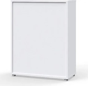 Niski regał do biura z dwoma półkami Prima biały