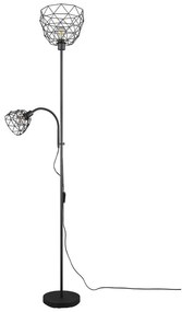 Czarna lampa stojąca z metalowym kloszem (wys. 180 cm) Haval – Trio