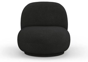 Czarny fotel z materiału bouclé Chuck – Micadoni Home