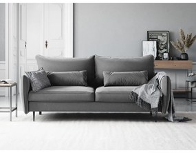 Jasnoszara sofa rozkładana ze schowkiem Cosmopolitan Design Vermont