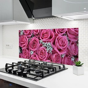 Szkło do Kuchni na Ścianę Herbaciane Róże w Rozkwicie