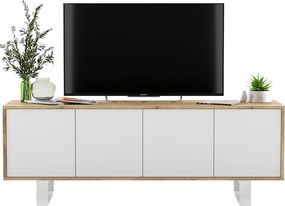 Zamykana szafka rtv dąb wotan + biały H9-T79