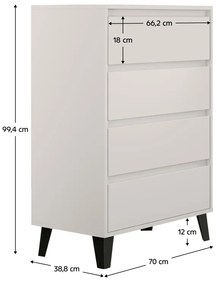 Komoda BOGAN 4S70, biała