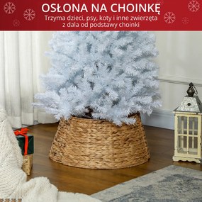 HOMCOM Osłona na stojak do choinki, rustykalna, wzór plecionki, wodna hiacynta, wzmocnienie metalowe