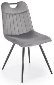 Krzesło tapicerowane K521 VELVET szare HALMAR