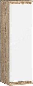Szafka AKORD W30 Dąb Sonoma 30 cm 1 drzwi kolor Biały mat 3 półki 30x30x99 cm