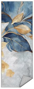 Chodnik w niebiesko-złotym kolorze odpowiedni do prania 80x200 cm Golden Leaves – Mila Home