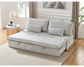Rozkładana sofa trzyosobowa ASB-4740 BGE2,manżestrowa, beżowa
