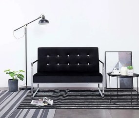 Zgrabna 2-osobowa sofa Aparro - aksamit, czarna