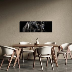 Obraz - Czarna Pantera (z zegarem) (90x30 cm)