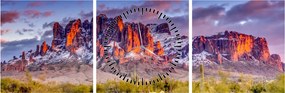 Obraz - Góry w Arizonie (z zegarem) (90x30 cm)