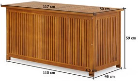 Casaria Drewniana skrzynia ACACIA, 117x50x59cm, naturalny brąz