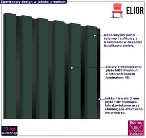 Akustyczne panele lamelowe 2 szt. butelkowa zieleń F8-H64