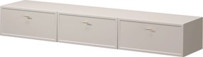 Szafka RTV wisząca Lorini 200 cm z szufladami - kaszmir / złote uchwyty T-bar
