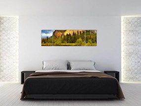 Obraz- Skały nad jeziorem (170x50 cm)