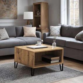 Ława Kwadratowa z Półką BACARDI 60 cm Dąb Artisan Do Salonu Nowoczesna