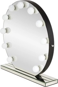 Okrągłe lustro stołowe z żarówkami LED Torano Halmar