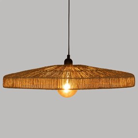 Lampa nad stół w jadalni BELLAMY, pleciony klosz z juty, Ø 58 cm