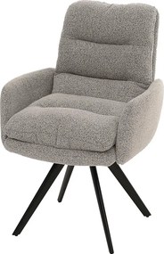 Krzesło do jadalni MCW-G66 Bouclé,  jasnoszary, z podłokietnikiem