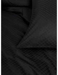 Czarna pościel jednoosobowa z bawełny renforcé 140x200 cm Checkered – Mila Home Luxury