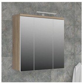 Wisząca szafka łazienkowa z lustrem VENOM biała/dąb sonoma