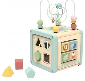 Woopie green drewniana kostka aktywności multifunkcyjna edukacyjna sorter
