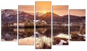 Obrazy zestaw 5 szt. Winter Sunset – Wallity