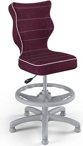 Obrotowe krzesło dziecięce z podnóżkiem Petit Grey rozmiar 4 (133-159 cm)