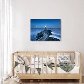 Obraz na szkle - latarnia morska i morze (70x50 cm)