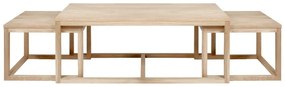 Zestaw 3 drewnianych stolików Actona Cornus Coffee, 120x60x50 cm
