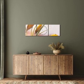 Obraz - Wiosenne kwiaty (z zegarem) (90x30 cm)