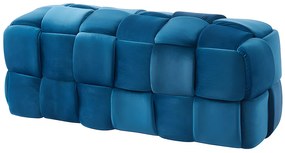Ławka FABERO pleciona z weluru w kolorze morskim