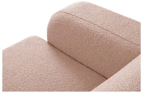 Różowy narożnik z materiału bouclé (prawostronny) Molino – Micadoni Home