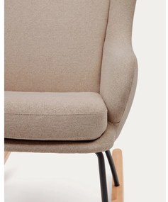 Beżowy bujany fotel z materiału bouclé Maustin – Kave Home