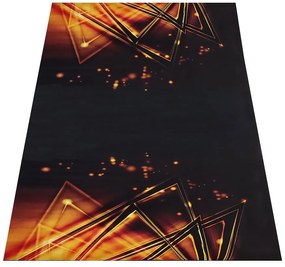 Czarny dywan w designerskie wzory C8-G89