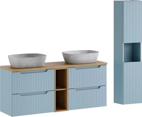 Zestaw mebli łazienkowych z dwiema umywalkami T4-S27