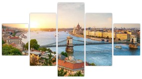 Obraz miasta Budapeszt z rzeką (125x70 cm)