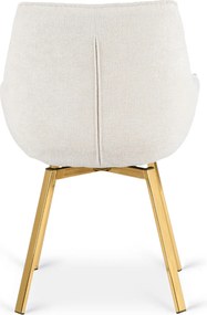 Krzesło Tapicerowane Obrotowe MIA Kremowe do Toaletki Boucle Nowoczesne