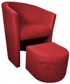 Fotel Club z podnóżkiem tkanina Mikrofaza