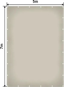 Plandeka JAGO 650 g/m², aluminiowe oczka, szara, 5x7 m