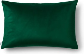 Podłużna, dekoracyjna poszewka z weluru Werona - zieleń butelkowa