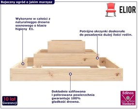 Trzypoziomowa sosnowa donica ogrodowa - Edir