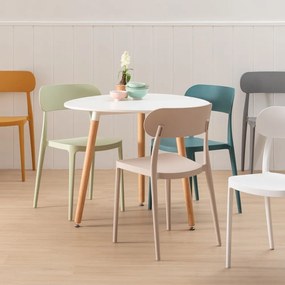 Musztardowe plastikowe krzesła zestaw 2 szt. – Ixia