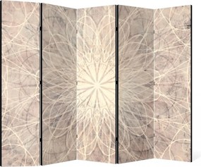 Parawan pokojowy 5-częściowy 225x172 Dwustronny dekoracyjny boho minimalistyczny Beżowy Betonowa Mandala