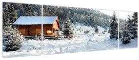 Obraz - Górska chata (170x50 cm)