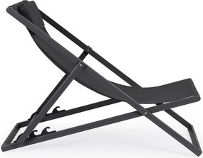 Antracytowy metalowy leżak ogrodowy Taylor – Bizzotto