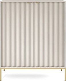 Komoda: 2 drzwi, kaszmir, złoty, 104 x 125 x 39 cm, złote uchwyty